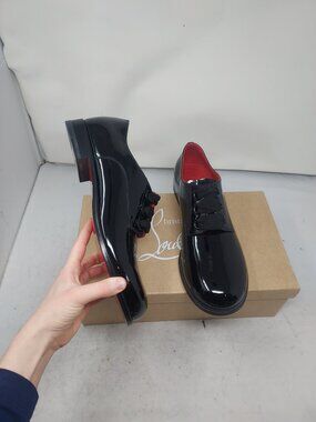 Chrisitian Louboutin MENS Derloon Black Patent Derbie Shoe